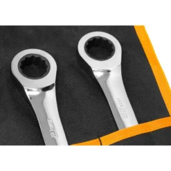 WEN WR161M 16-Piece Professional-Grade Ratcheting Metric Combination Wrench Set with Storage Pouch