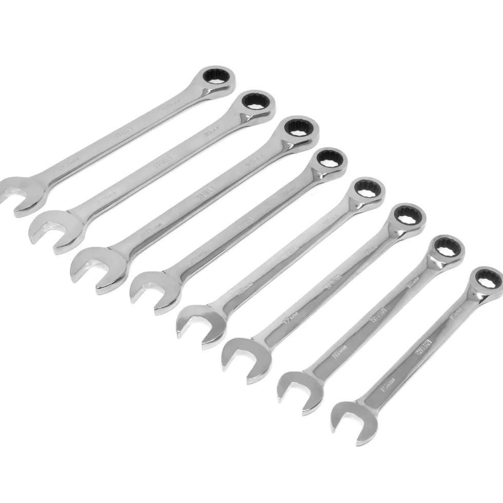WEN WR161M 16-Piece Professional-Grade Ratcheting Metric Combination Wrench Set with Storage Pouch